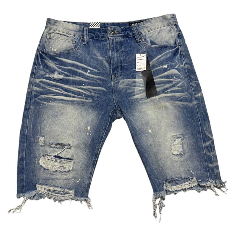 NWT SMOKE RISE Distressed Summer Streetwear Denim Jean Shorts Jorts Mens XL